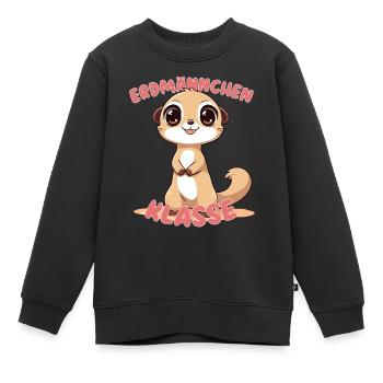 Süßes Erdmännchenklasse Grundschule Klassentier - Kinder Premium Organic Sweatshirt - Schwarz - Vorne - AI Model Kid Female (0cm)
