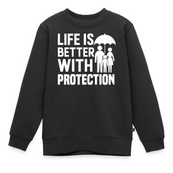 Courtier d’assurance drôle - Sweat Premium enfant bio - noir - Devant - AI Model Kid Female (0cm)