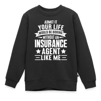 Étrange courtier - Sweat Premium enfant bio - noir - Devant - AI Model Kid Female (0cm)