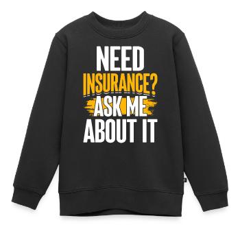 Lustiger Versicherungsmakler - Kinder Premium Organic Sweatshirt - Schwarz - Vorne - AI Model Kid Female (0cm)
