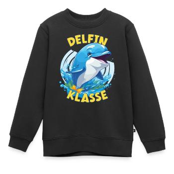 Cartoon Delfinklasse Grundschule Klassentier - Kinder Premium Organic Sweatshirt - Schwarz - Vorne - AI Model Kid Female (0cm)