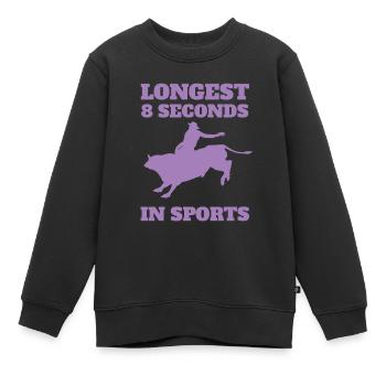 Longest 8 Seconds Bull Riding - Kids Premium Organic Sweatshirt - black - Front - AI Model Kid Female (0cm)