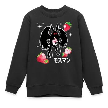 Mothman Erdbeereen Shake - Kinder Premium Organic Sweatshirt - Schwarz - Vorne - AI Model Kid Female (0cm)