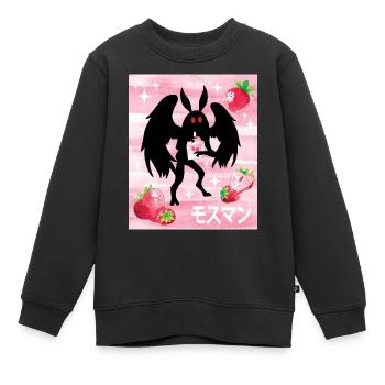 Mothman Erdbeereen Shake - Kinder Premium Organic Sweatshirt - Schwarz - Vorne - AI Model Kid Female (0cm)