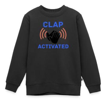 Klatschen Aktivierter Gag Komiker Lustiger Streich Witz Wortspiel - Kinder Premium Organic Sweatshirt - Schwarz - Vorne - AI Model Kid Female (0cm)