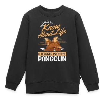 Pangolin Geschenk Schuppentier - Kinder Premium Organic Sweatshirt - Schwarz - Vorne - AI Model Kid Female (0cm)