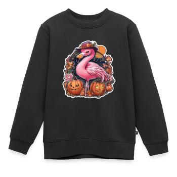 Flamingo Pink Flamingo Flamingo Halloween - Kinder Premium Organic Sweatshirt - Schwarz - Vorne - AI Model Kid Female (0cm)