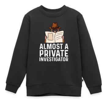 Presque un design de détective privé - Sweat Premium enfant bio - noir - Devant - AI Model Kid Female (0cm)