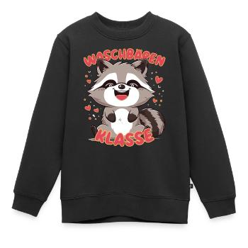 Süßes Waschbärenklasse Grundschule Klassentier - Kinder Premium Organic Sweatshirt - Schwarz - Vorne - AI Model Kid Female (0cm)