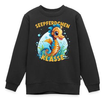 Cartoon Seepferdchenklasse Grundschule Klassentier - Kinder Premium Organic Sweatshirt - Schwarz - Vorne - AI Model Kid Female (0cm)
