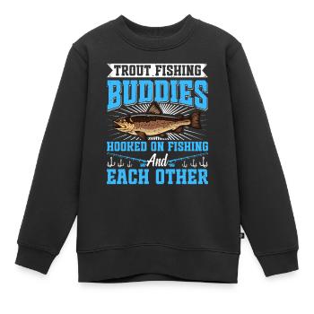 Funny Fishing Men Women - Kinder Premium Organic Sweatshirt - Schwarz - Vorne - AI Model Kid Female (0cm)