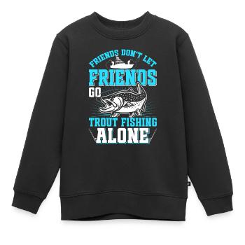 Funny Fishing Men Women - Kinder Premium Organic Sweatshirt - Schwarz - Vorne - AI Model Kid Female (0cm)
