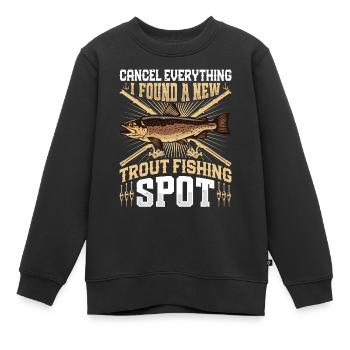 Funny Fishing Men Women - Kinder Premium Organic Sweatshirt - Schwarz - Vorne - AI Model Kid Female (0cm)