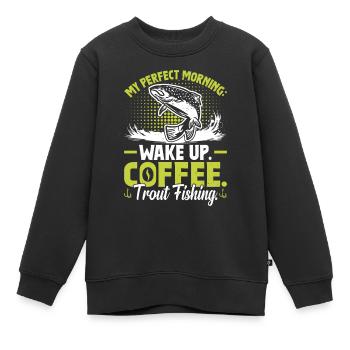 Funny Fishing Men Women - Kinder Premium Organic Sweatshirt - Schwarz - Vorne - AI Model Kid Female (0cm)