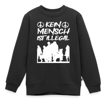 Kein Mensch ist Illegal - Kinder Premium Organic Sweatshirt - Schwarz - Vorne - AI Model Kid Female (0cm)