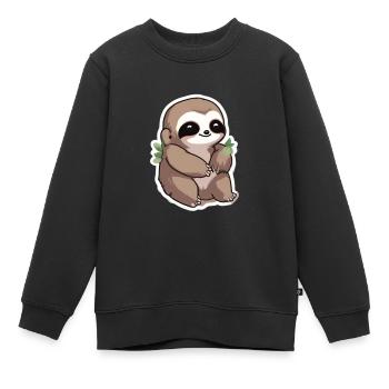 Faultier Faultiere Faultier baby Faultier Lustig - Kinder Premium Organic Sweatshirt - Schwarz - Vorne - AI Model Kid Female (0cm)