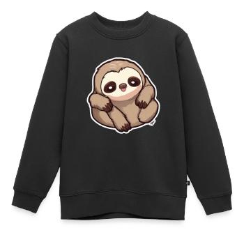 Faultier Faultiere Faultier baby Faultier Lustig - Kinder Premium Organic Sweatshirt - Schwarz - Vorne - AI Model Kid Female (0cm)