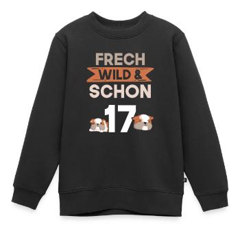17 Jahre Geburtstag Bulldogge - Kinder Premium Organic Sweatshirt - Schwarz - Vorne - AI Model Kid Female (0cm)