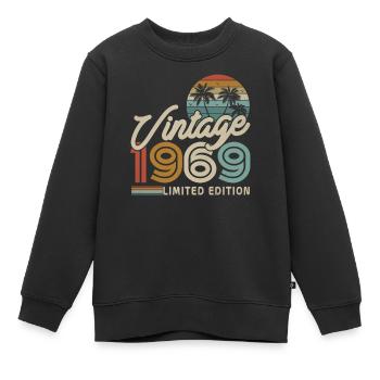 Cadeau Millésime 1969 - Sweat Premium enfant bio - noir - Devant - AI Model Kid Female (0cm)