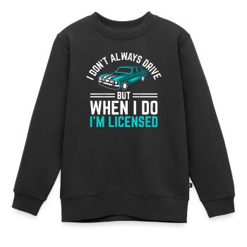 Permis de conduire passé Nouveau permis de conduire S - Sweat Premium enfant bio - noir - Devant - AI Model Kid Female (0cm)