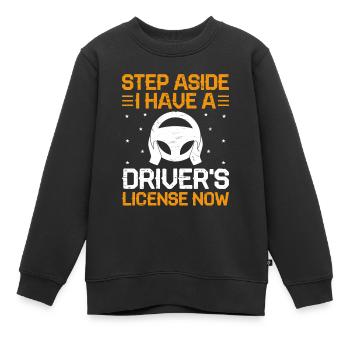 Permis de conduire passé Nouveau permis de conduire S - Sweat Premium enfant bio - noir - Devant - AI Model Kid Female (0cm)