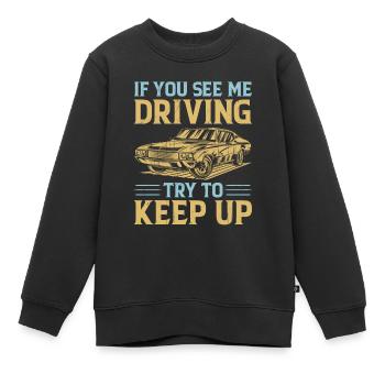 Permis de conduire passé Nouveau permis de conduire S - Sweat Premium enfant bio - noir - Devant - AI Model Kid Female (0cm)
