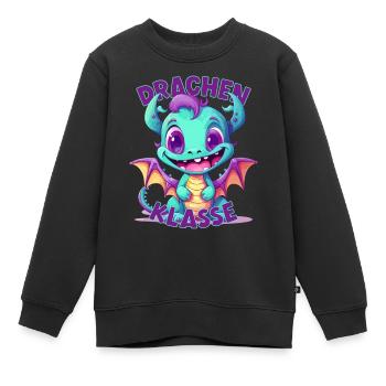 Cartoon Drachenklasse Grundschule Klassentier - Kinder Premium Organic Sweatshirt - Schwarz - Vorne - AI Model Kid Female (0cm)