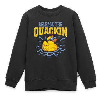 Badeente Gummiente - Kinder Premium Organic Sweatshirt - Schwarz - Vorne - AI Model Kid Female (0cm)