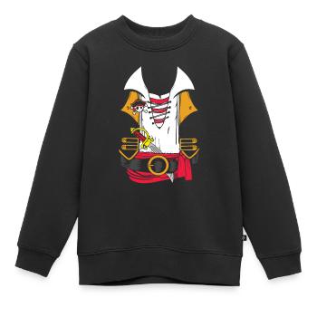 Lustiges Piraten-Dekor Faules Halloween - Kinder Premium Organic Sweatshirt - Schwarz - Vorne - AI Model Kid Female (0cm)