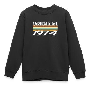 Original 1974 - Sweat Premium enfant bio - noir - Devant - AI Model Kid Female (0cm)