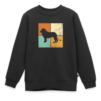 Lion - Sweat Premium enfant bio - noir - Devant - AI Model Kid Female (0cm)