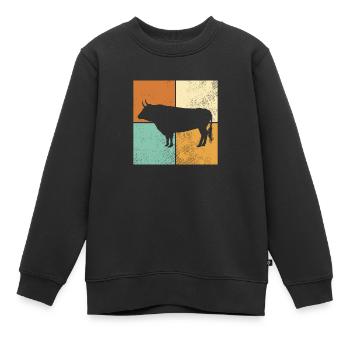Taureau - Sweat Premium enfant bio - noir - Devant - AI Model Kid Female (0cm)