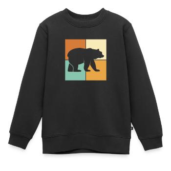 Bär - Kinder Premium Organic Sweatshirt - Schwarz - Vorne - AI Model Kid Female (0cm)