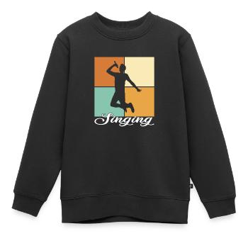 Singen - Kinder Premium Organic Sweatshirt - Schwarz - Vorne - AI Model Kid Female (0cm)
