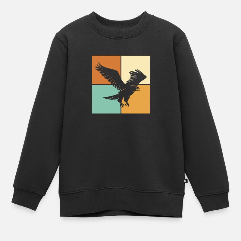 Adler - Kinder Premium Organic Sweatshirt - Schwarz