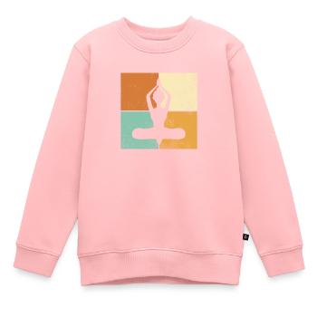 Méditation - Sweat Premium enfant bio - rose - Devant - AI Model Kid Female (0cm)