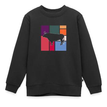 Taureau - Sweat Premium enfant bio - noir - Devant - AI Model Kid Female (0cm)