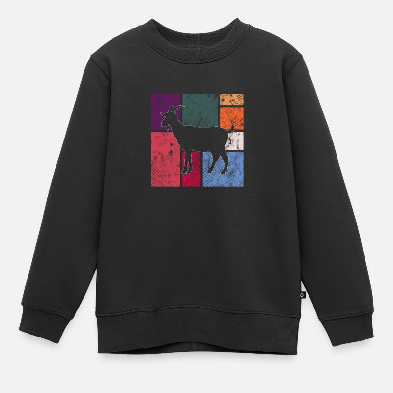 Ziege - Kinder Premium Organic Sweatshirt - Schwarz