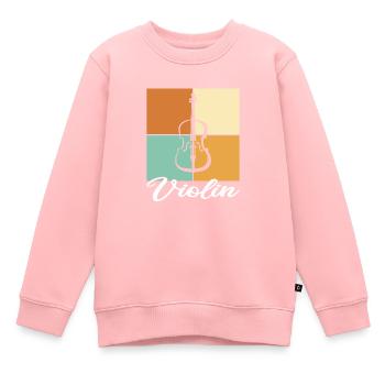 Geige - Kinder Premium Organic Sweatshirt - Rosa - Vorne - AI Model Kid Female (0cm)