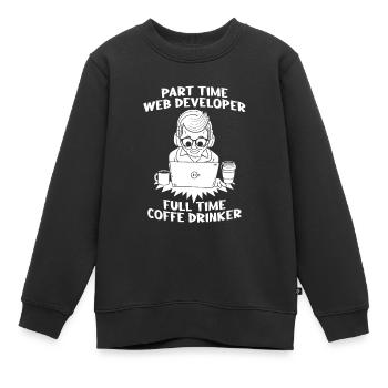 Web Developer Web Developer - Kids Premium Organic Sweatshirt - black - Front - AI Model Kid Female (0cm)