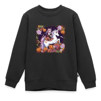 Licorne Halloween Licornes Licorne Helloween - Sweat Premium enfant bio - noir - Devant - AI Model Kid Female (0cm)