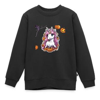 Licorne Halloween Licornes Licorne Helloween - Sweat Premium enfant bio - noir - Devant - AI Model Kid Female (0cm)