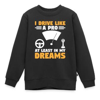 Permis de conduire passé Nouveau permis de conduire S - Sweat Premium enfant bio - noir - Devant - AI Model Kid Female (0cm)