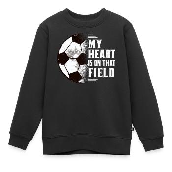 Mein Herz Ist Auf Diesem Feldfußball Mutter Outfit - Kinder Premium Organic Sweatshirt - Schwarz - Vorne - AI Model Kid Female (0cm)