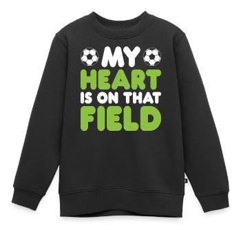 Mein Herz Ist Auf Diesem Feldfußball Mutter Outfit - Kinder Premium Organic Sweatshirt - Schwarz - Vorne - AI Model Kid Female (0cm)