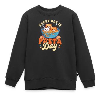 Pasta-Liebhaber Jeder Tag ist Pasta-Tag - Kinder Premium Organic Sweatshirt - Schwarz - Vorne - AI Model Kid Female (0cm)