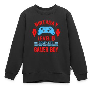 Eight 8yr BDay Son Boy Funny Gamer 8th 8 Year Old - Kinder Premium Organic Sweatshirt - Schwarz - Vorne - AI Model Kid Female (0cm)