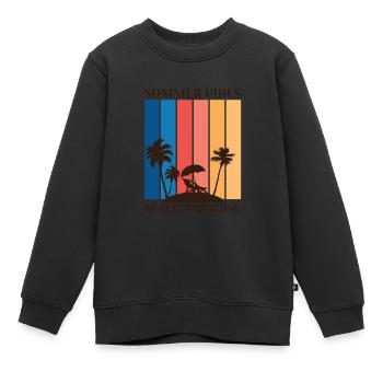 Surfing Surfboard Surfer Wassersport - Kinder Premium Organic Sweatshirt - Schwarz - Vorne - AI Model Kid Female (0cm)