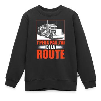 Conducteur De Camion Fête Des Pères Poids Lourd - Sweat Premium enfant bio - noir - Devant - AI Model Kid Female (0cm)