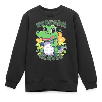 Süßes Krokodilklasse Grundschule Klassentier - Kinder Premium Organic Sweatshirt - Schwarz - Vorne - AI Model Kid Female (0cm)